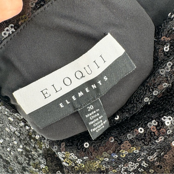 ELOQUII Elements Plus Size Open Cowl Back Sequin Top Size 20 - Picture 5 of 8